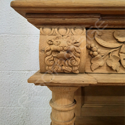 Aérogommage meuble en chêne massif avec moulures