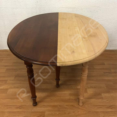 Décapage table en meriser Rennes avant-après