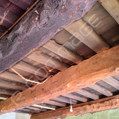 Sablage poutres apparentes Rennes avant-après