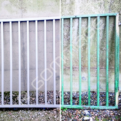 Sablage portail métallique Rennes avant-après