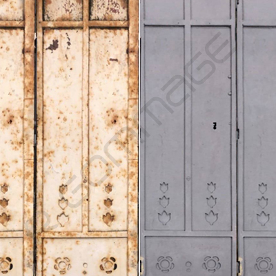 Aérogommage décapage volets métalliques Rennes avant-après