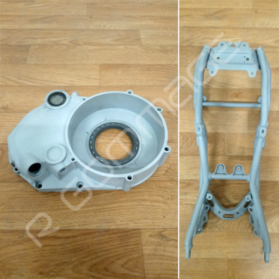 Aérogommage pièces moto Rennes avant-après