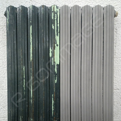 Sablage radiateur en fonte Rennes avant-après