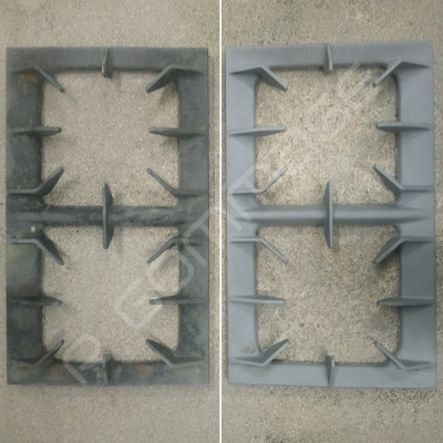 Sablage bruleurs de restaurant en fonte Rennes avant-après