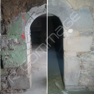 Aérogommage pierres apparentes Rennes avant-après